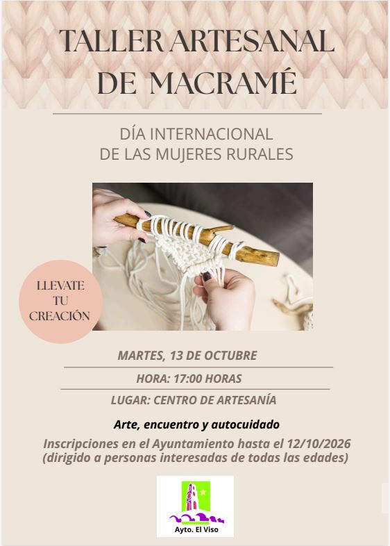 Taller artesanal de macramé organizado por el Ayuntamiento de El Viso